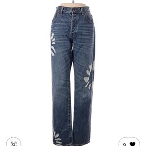 Madewell Dean Easy Straight Flower Jeans